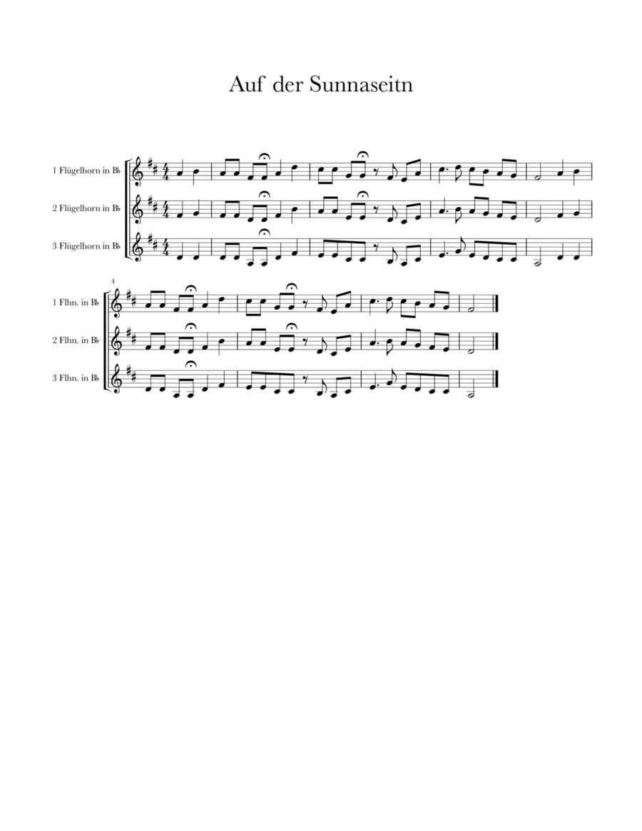 Auf der Sunnaseitn Brass Ensemble scores gallery preview page 1