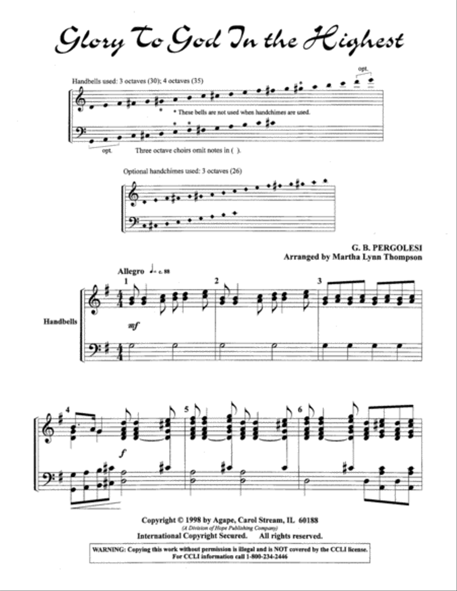 Glory to God in the Highest 4-Octaves scores gallery preview page 2