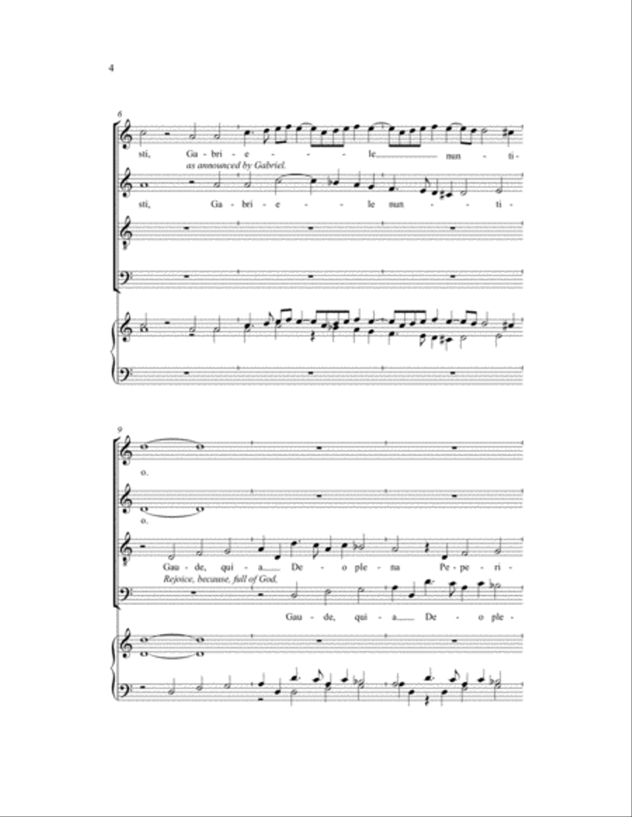 Gaude Virgo, Mater Christi 4-Part scores gallery preview page 3