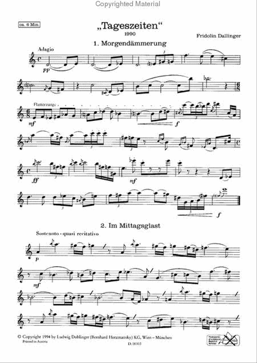 Tageszeiten Flute scores gallery preview page 2