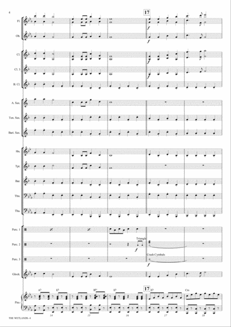 The Wetlands (Score and Parts) Concert Band scores gallery preview page 4