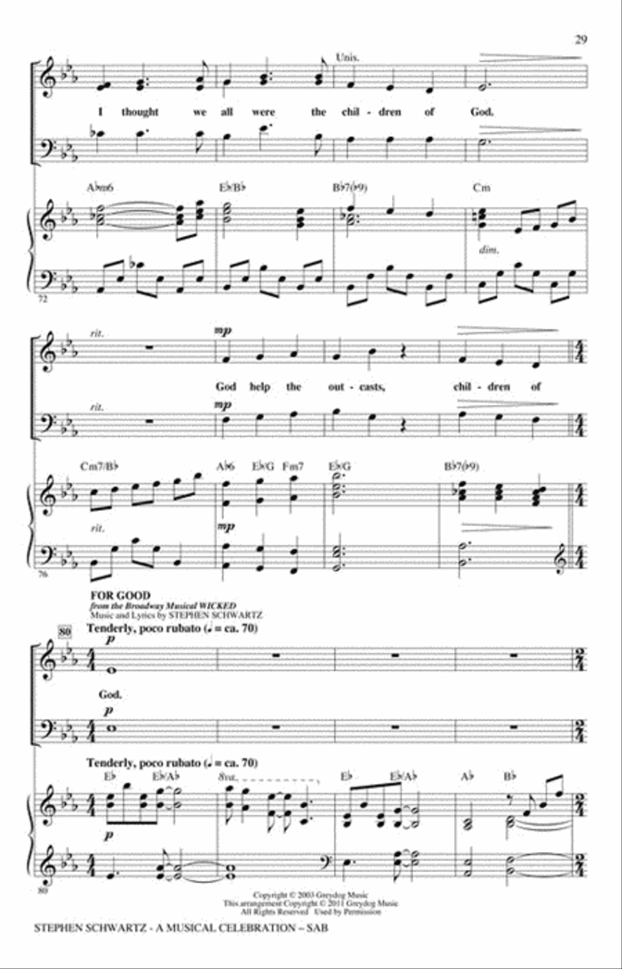Stephen Schwartz – A Musical Celebration 3-Part scores gallery preview page 3
