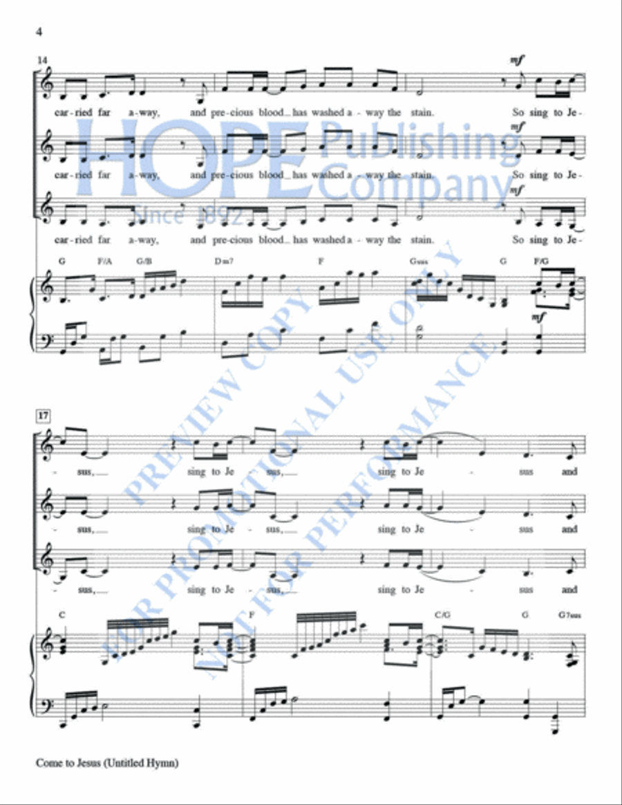 Come to Jesus (Untitled Hymn) Women's Choir scores gallery preview page 5