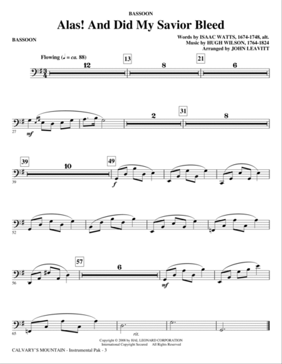 Calvary's Mountain - Bassoon Choir scores gallery preview page 3