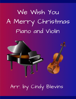 Book cover for We Wish You a Merry Christmas, for Piano and Violin