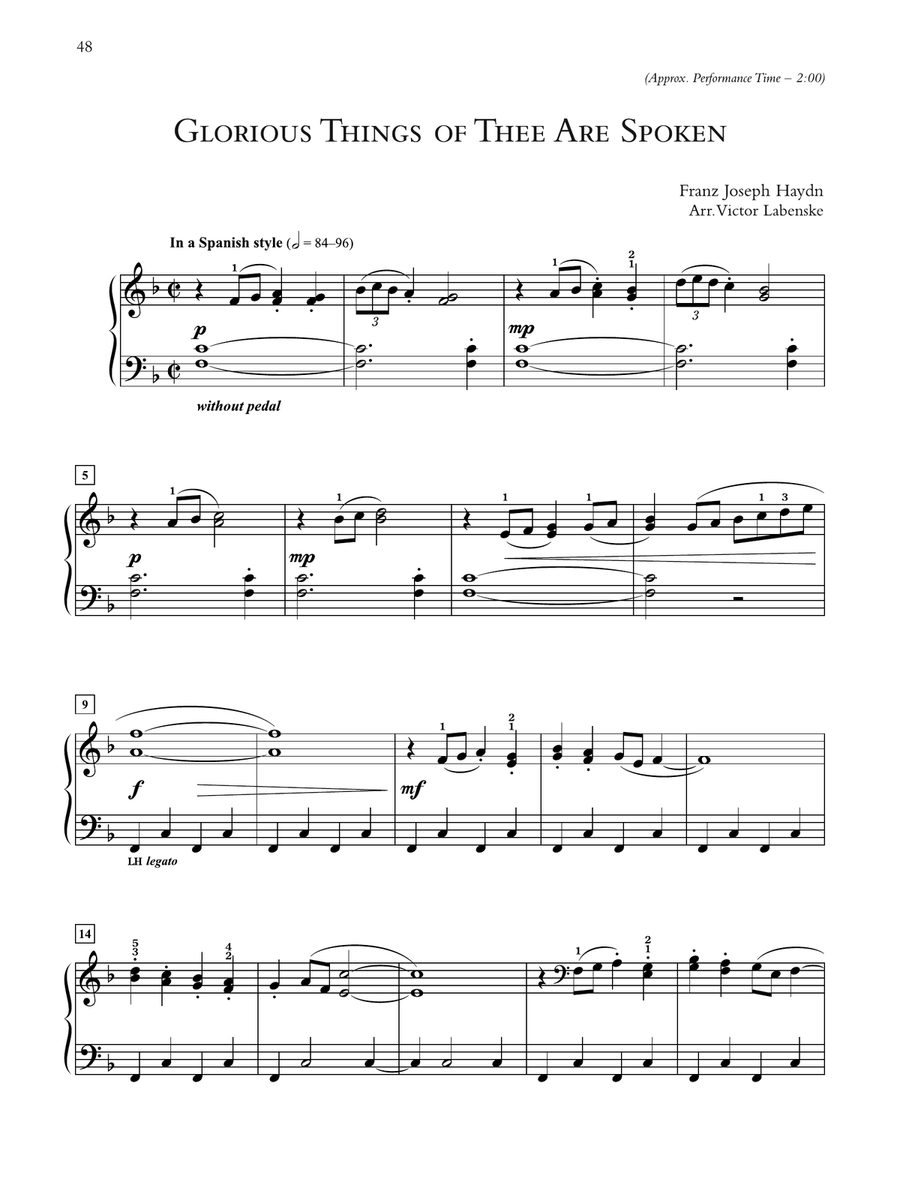 Glorious Things of Thee Are Spoken - Piano Solo Piano Solo scores gallery preview page 1