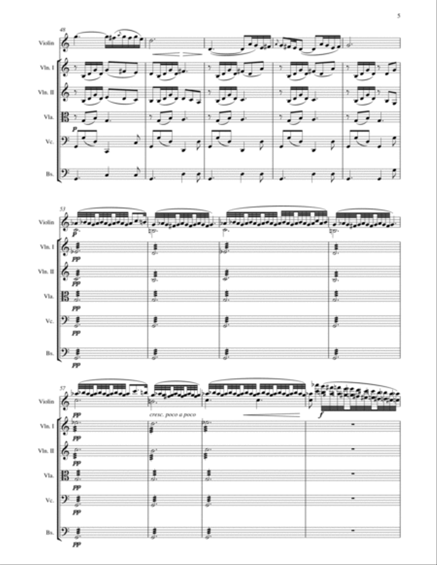 Sarasate : Romance Andaluse for Violin and String Orchestra String Orchestra scores gallery preview page 5