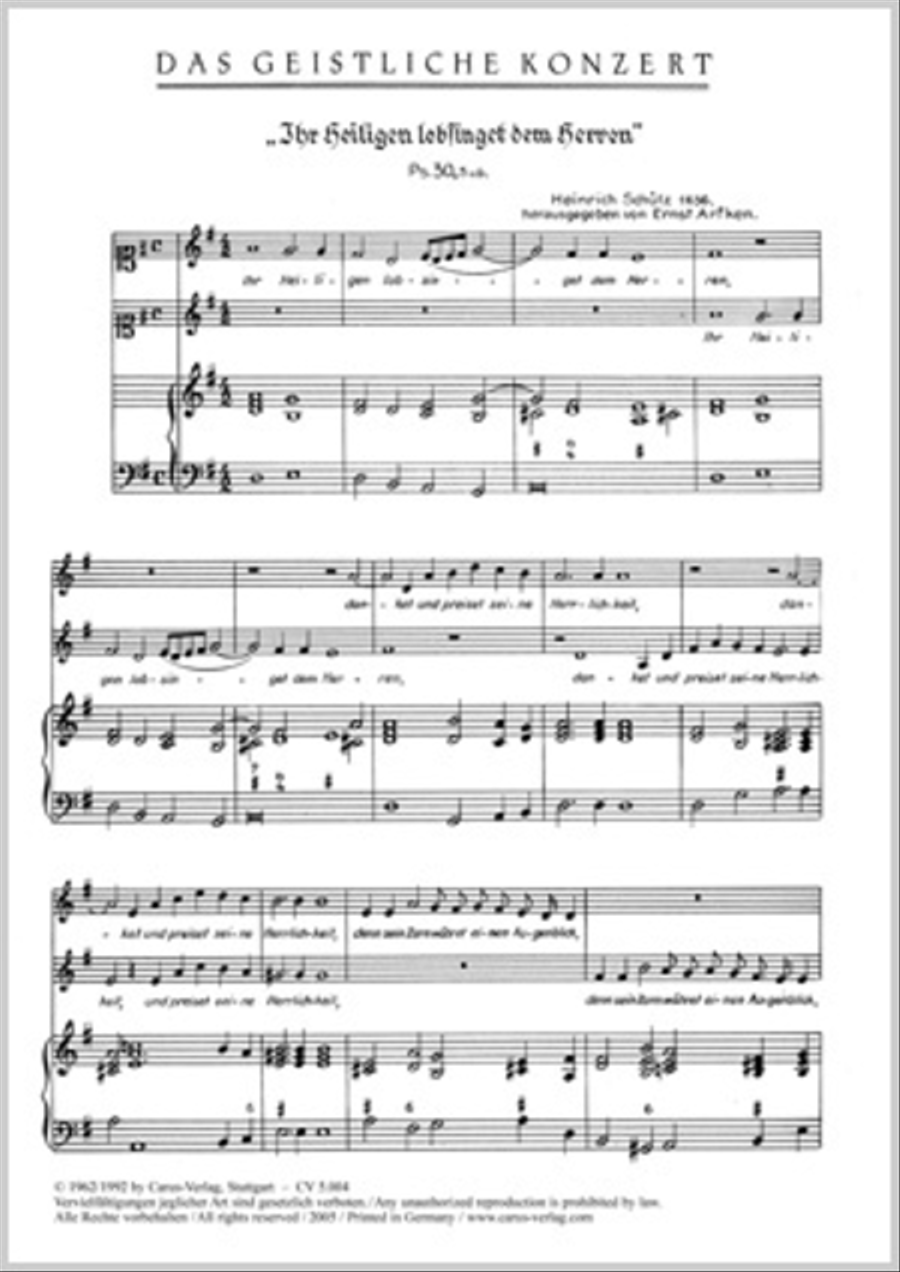 O holy ones, sing praise to the lord god (Ihr Heiligen, lobsinget) SA scores gallery preview page 1