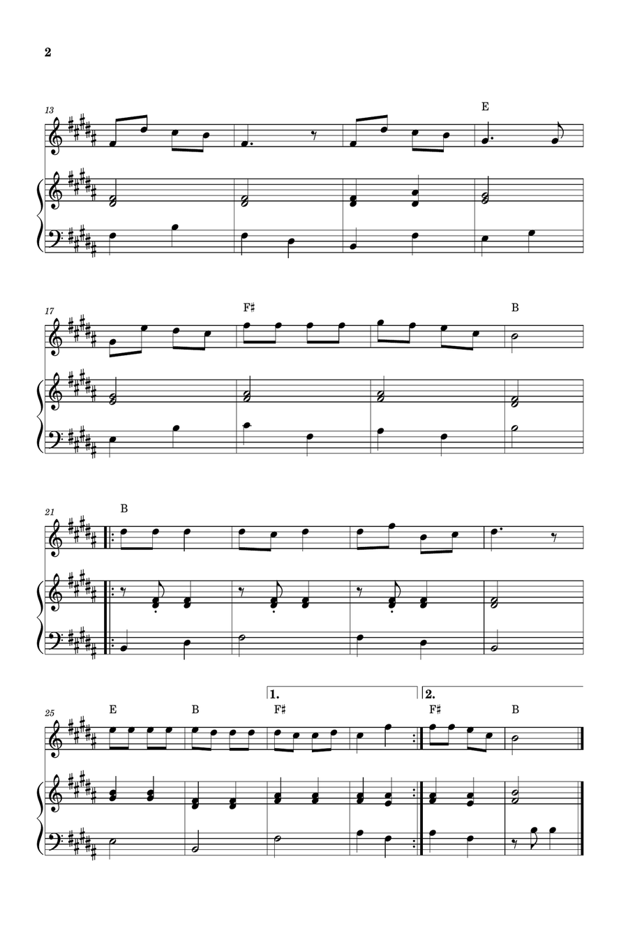 Jingle Bells for Violin and Piano (Easy - Beginner) Violin Solo scores gallery preview page 2