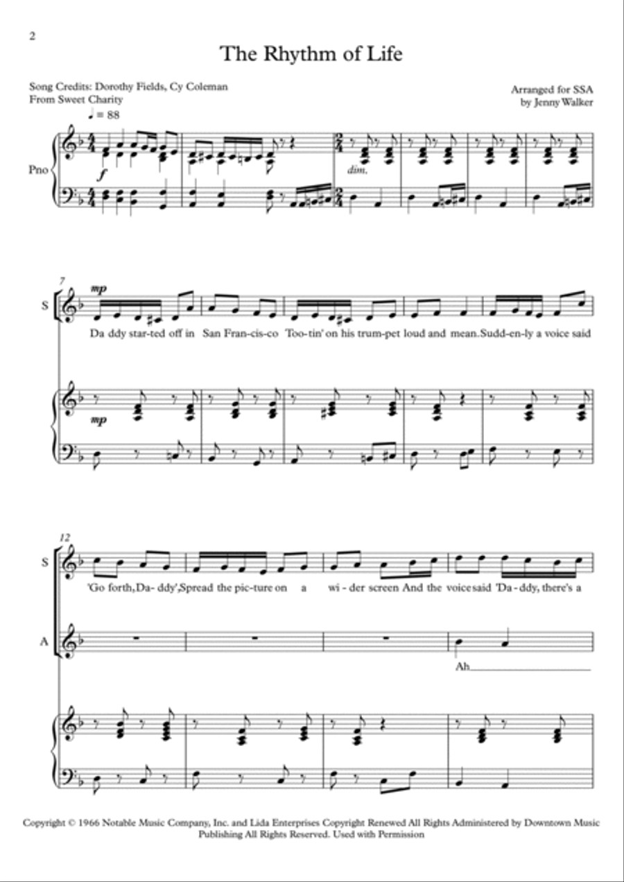 The Rhythm Of Life The Rhythm Of Life SSA scores gallery preview page 2