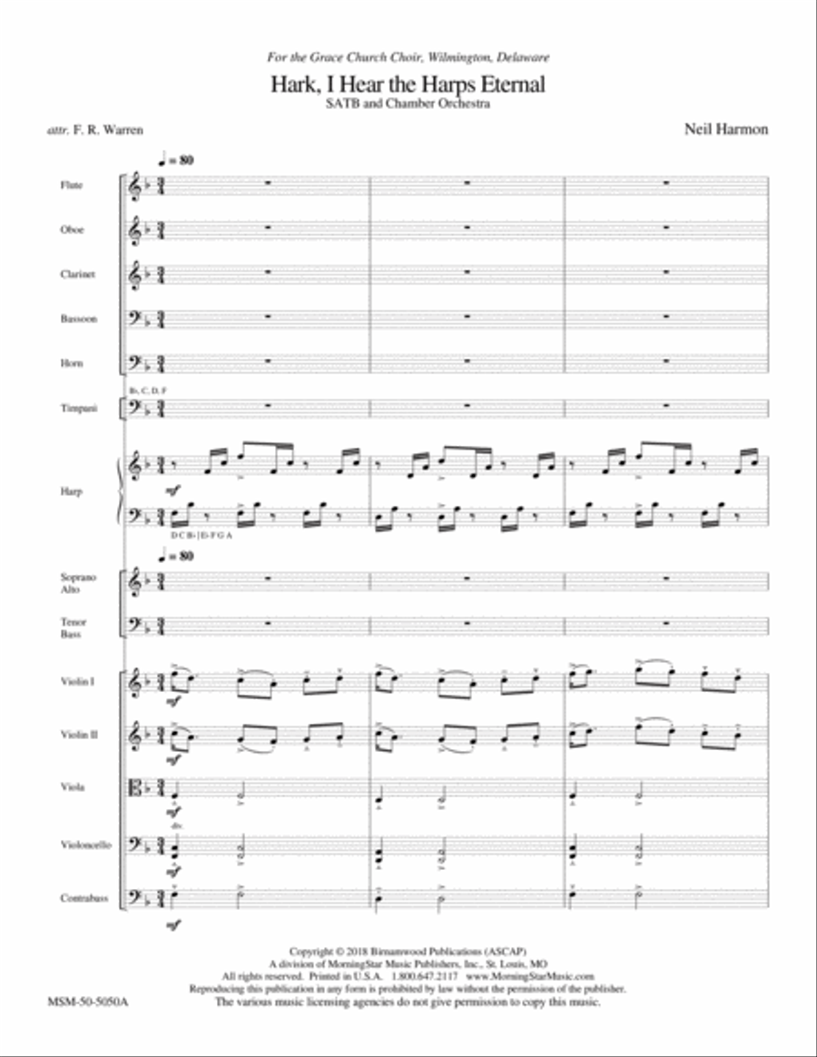 Hark, I Hear the Harps Eternal Choir scores gallery preview page 1