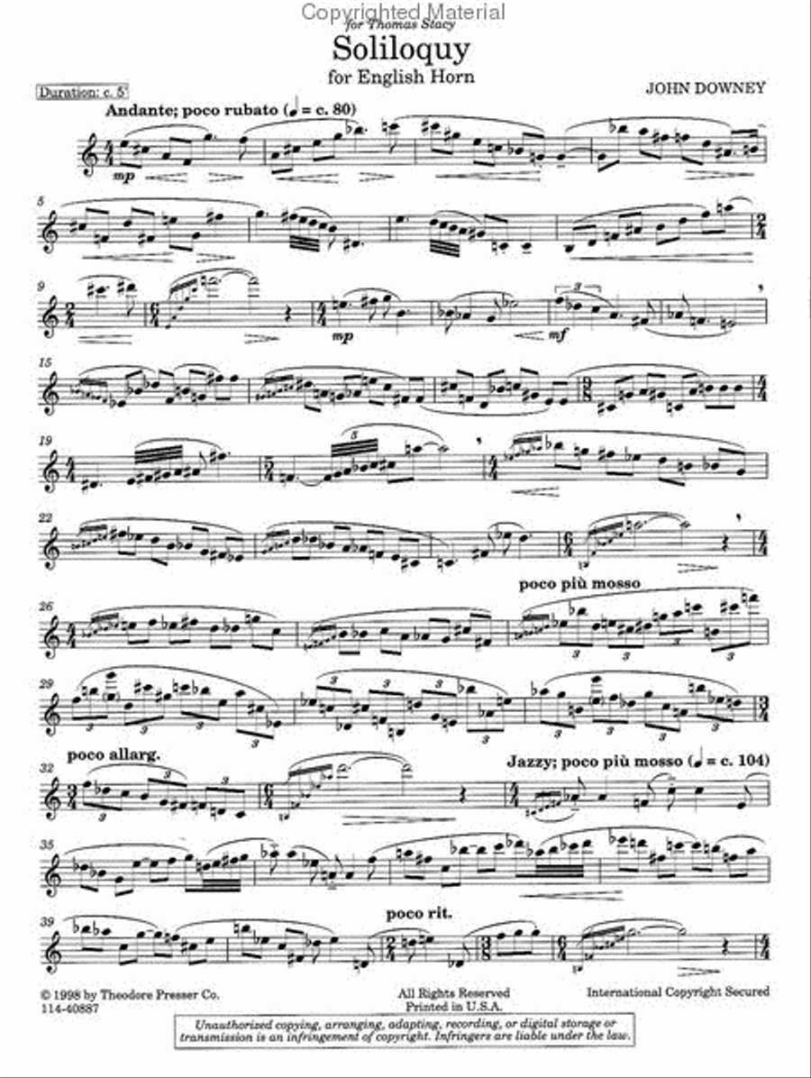 Soliloquy Soliloquy Chamber Music scores gallery preview page 2