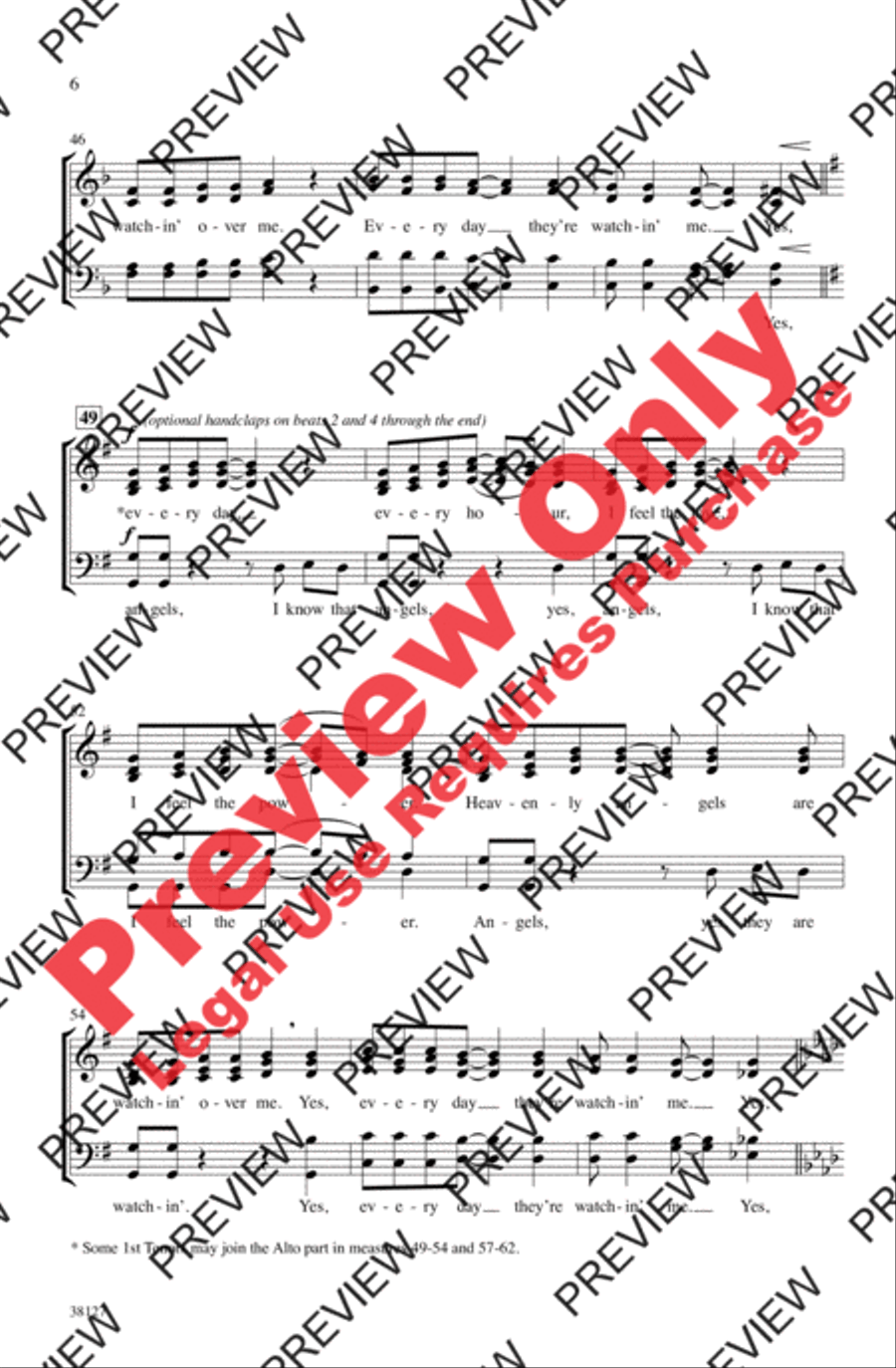 Watchin' Over Me Watchin' Over Me 4-Part scores gallery preview page 6