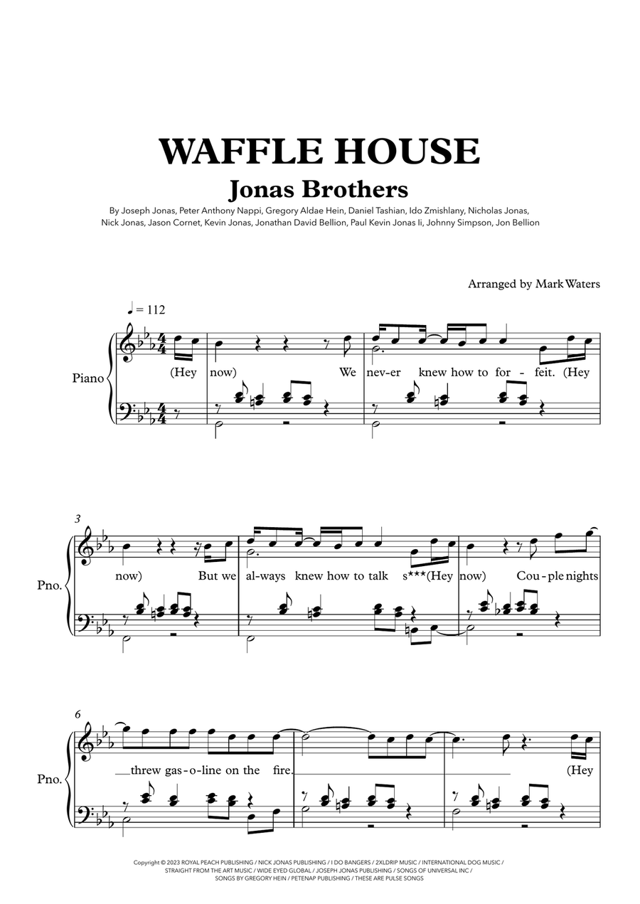 Waffle House Waffle House Piano, Vocal scores gallery preview page 1