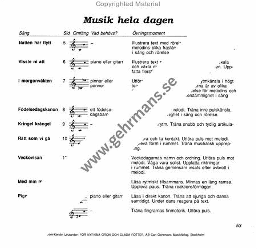 For nyfikna oron och glada fotter - metodbok Collection / Songbook scores gallery preview page 10