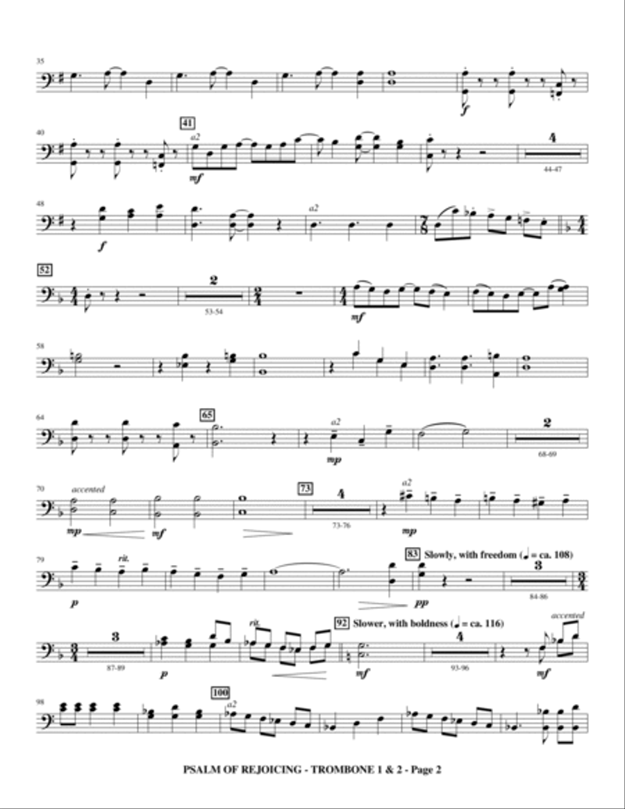 Psalm Of Rejoicing - Trombone 1 & 2 Choir scores gallery preview page 2