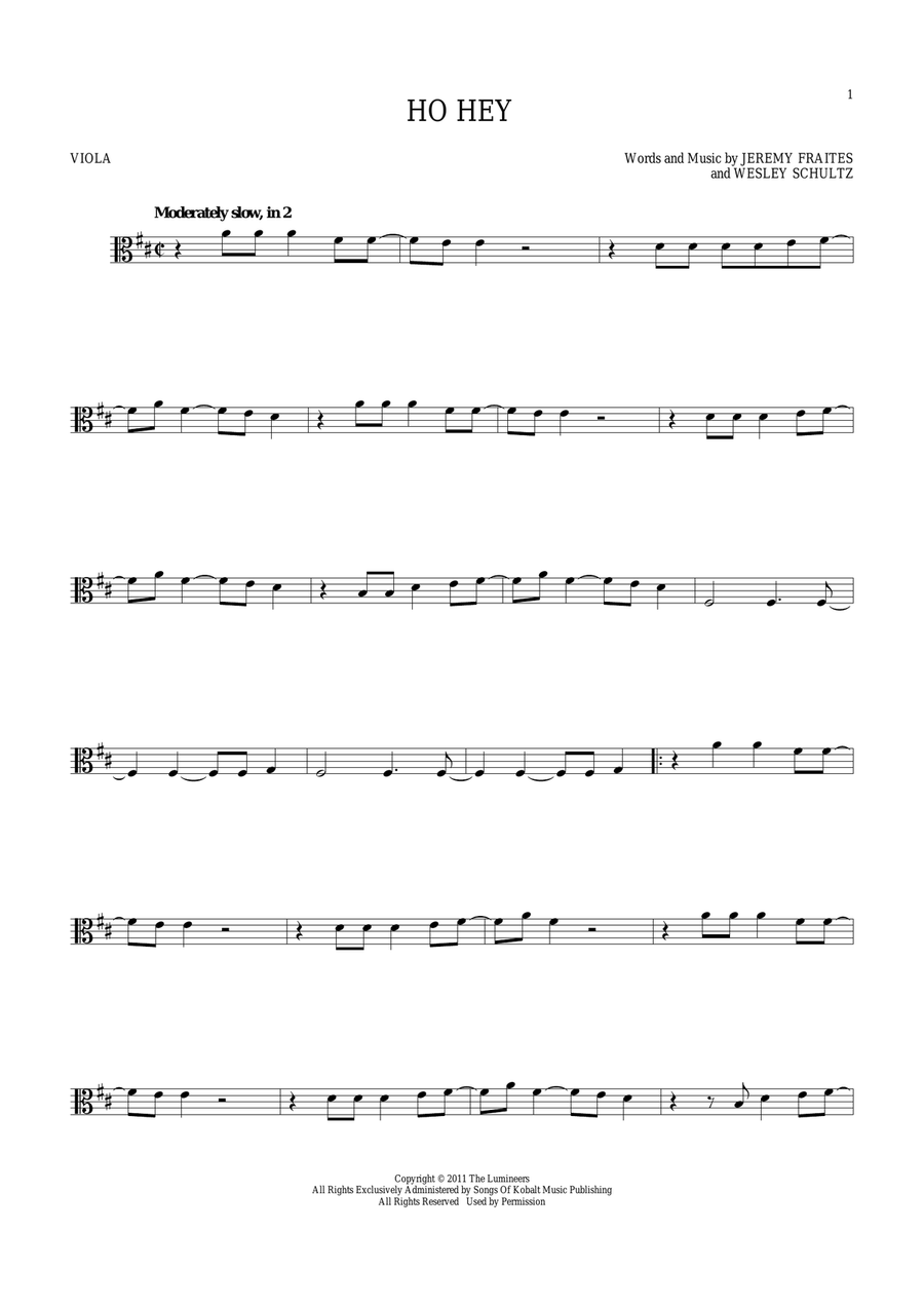 Ho Hey Viola Solo scores gallery preview page 1
