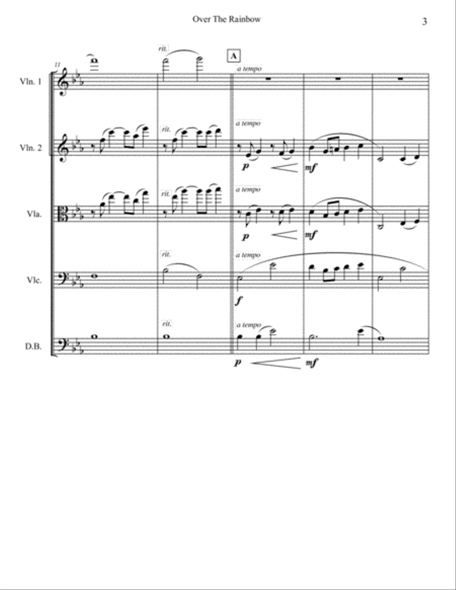 Over The Rainbow (from The Wizard Of Oz) String Quartet scores gallery preview page 4