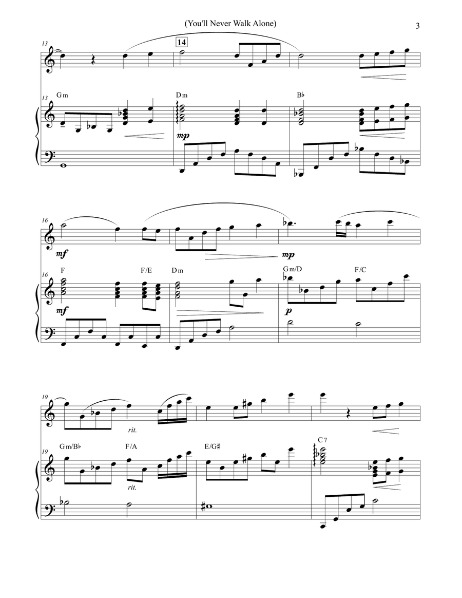 You'll Never Walk Alone You'll Never Walk Alone Flute Solo scores gallery preview page 3