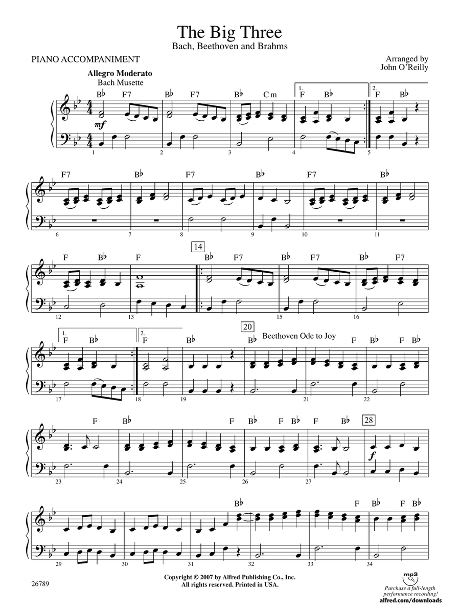 The Big Three: Piano Accompaniment