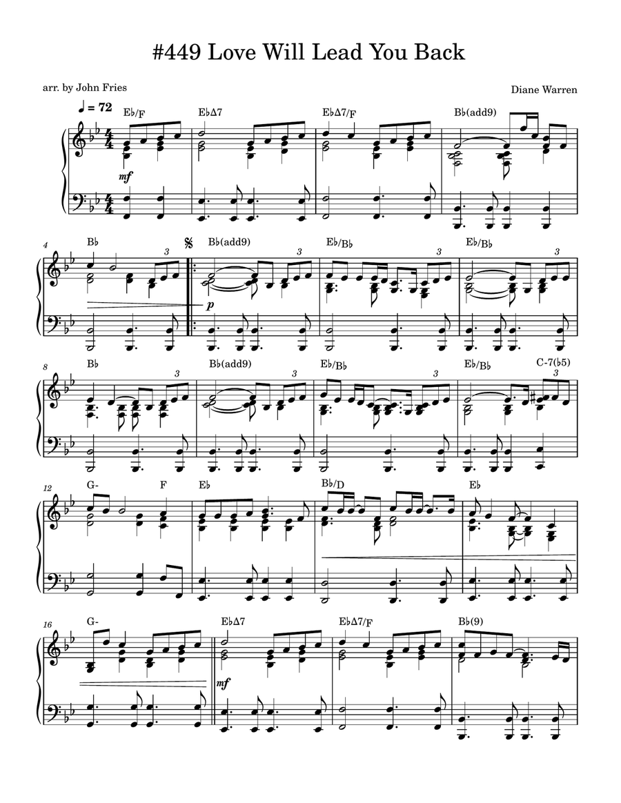 Lead You Back To Love Piano Solo scores gallery preview page 1