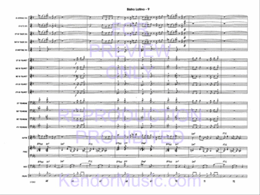 Bistro Latino (Full Score) Jazz Ensemble scores gallery preview page 11