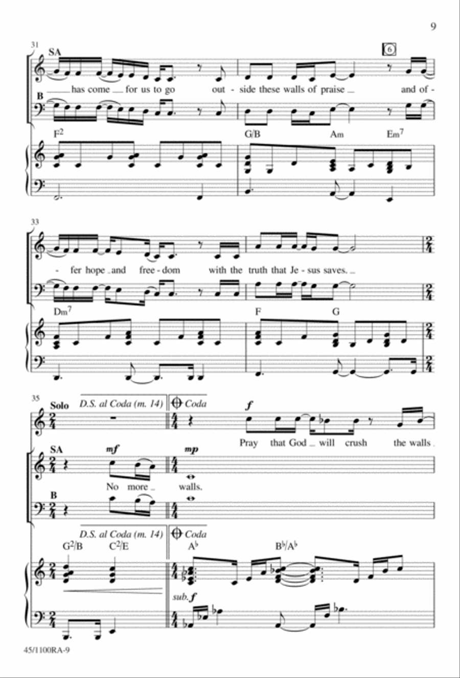 No More Walls (Digital Download) Choir scores gallery preview page 9