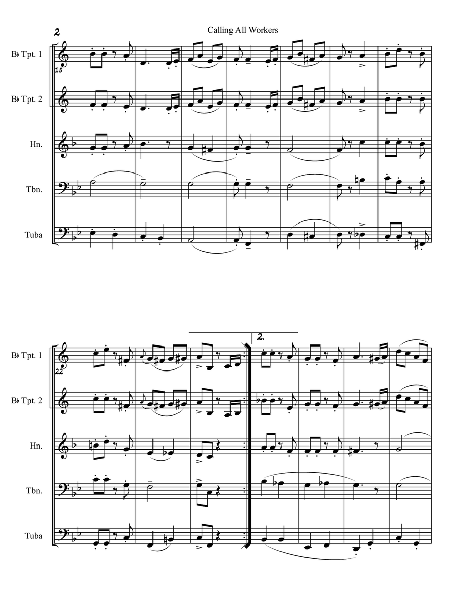 Calling All Workers Calling All Workers Brass Ensemble scores gallery preview page 2