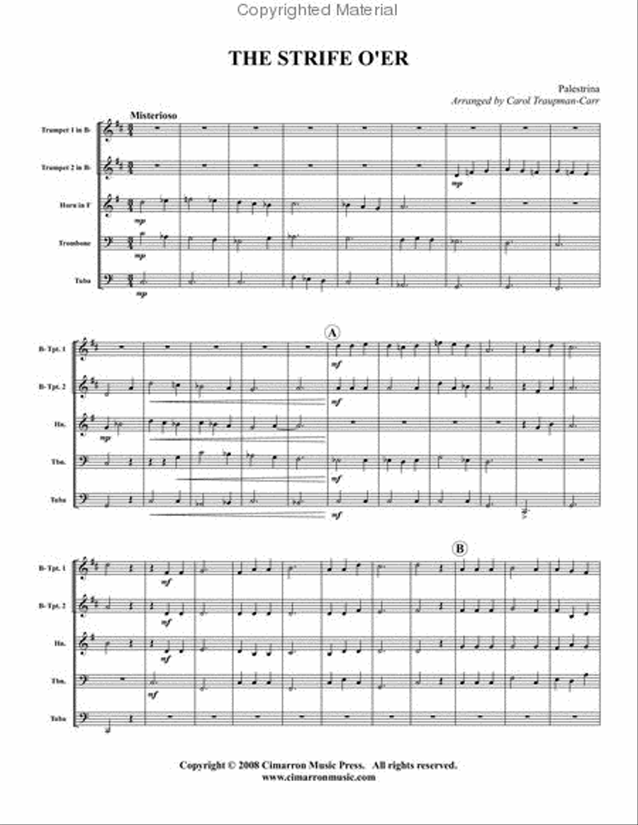 The Strife is O'er Brass Quintet scores gallery preview page 2