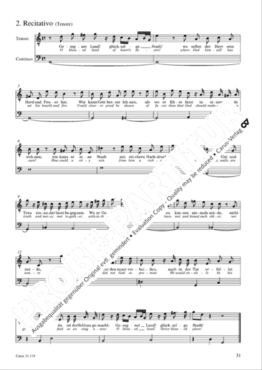 Praise the Lord, O Jerusalem (Preise, Jerusalem, den Herrn) 4-Part scores gallery preview page 32