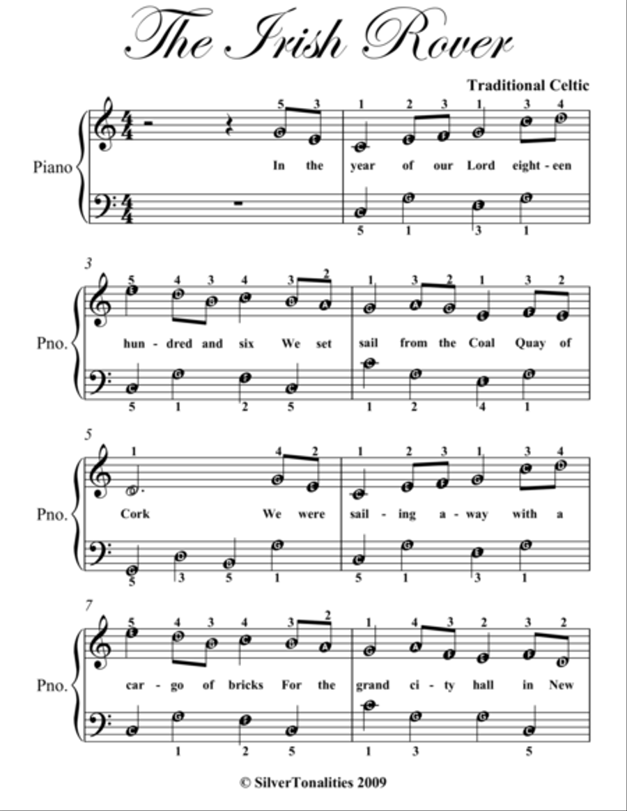 Irish Rover Easy Piano Sheet Music Irish Rover Easy Piano Sheet Music Easy Piano scores gallery preview page 2