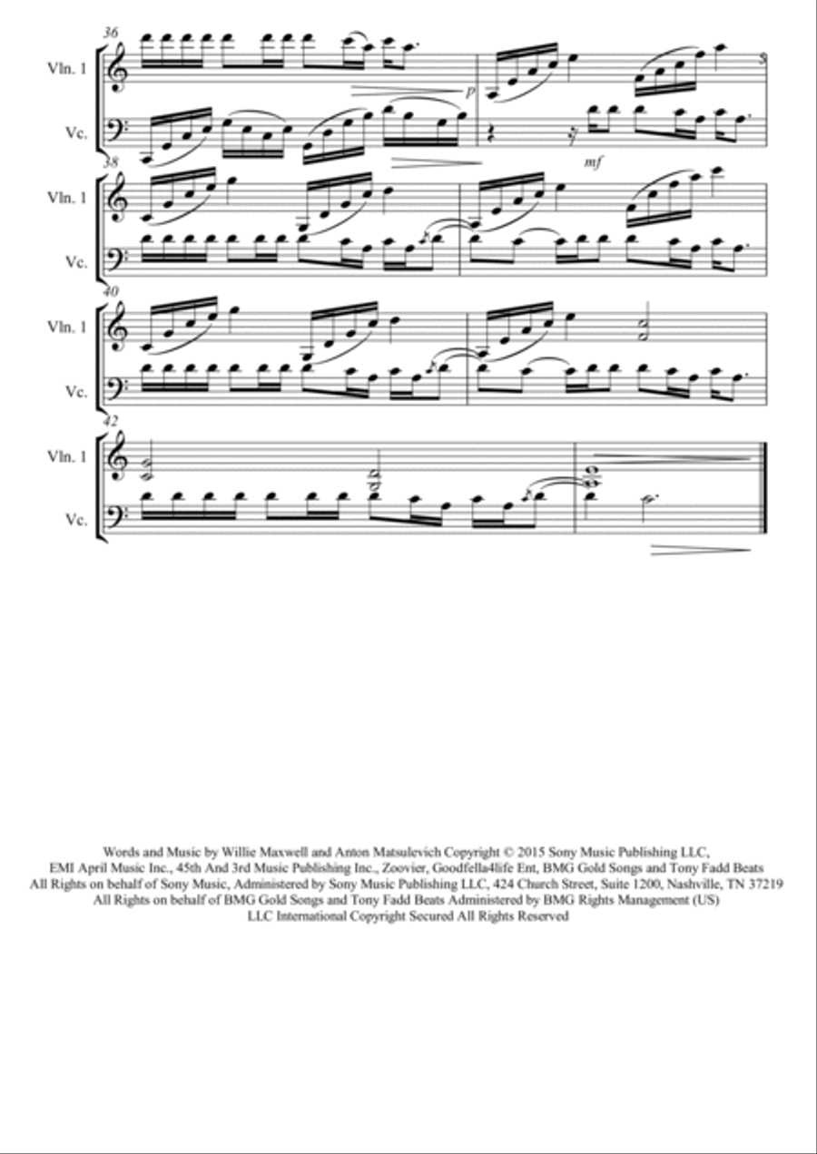 Trap Queen String Duet scores gallery preview page 5