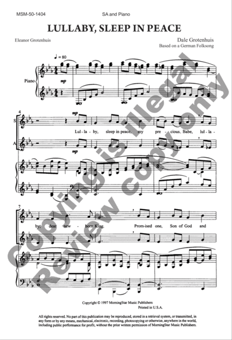 Lullaby, Sleep in Peace 2-Part scores gallery preview page 3