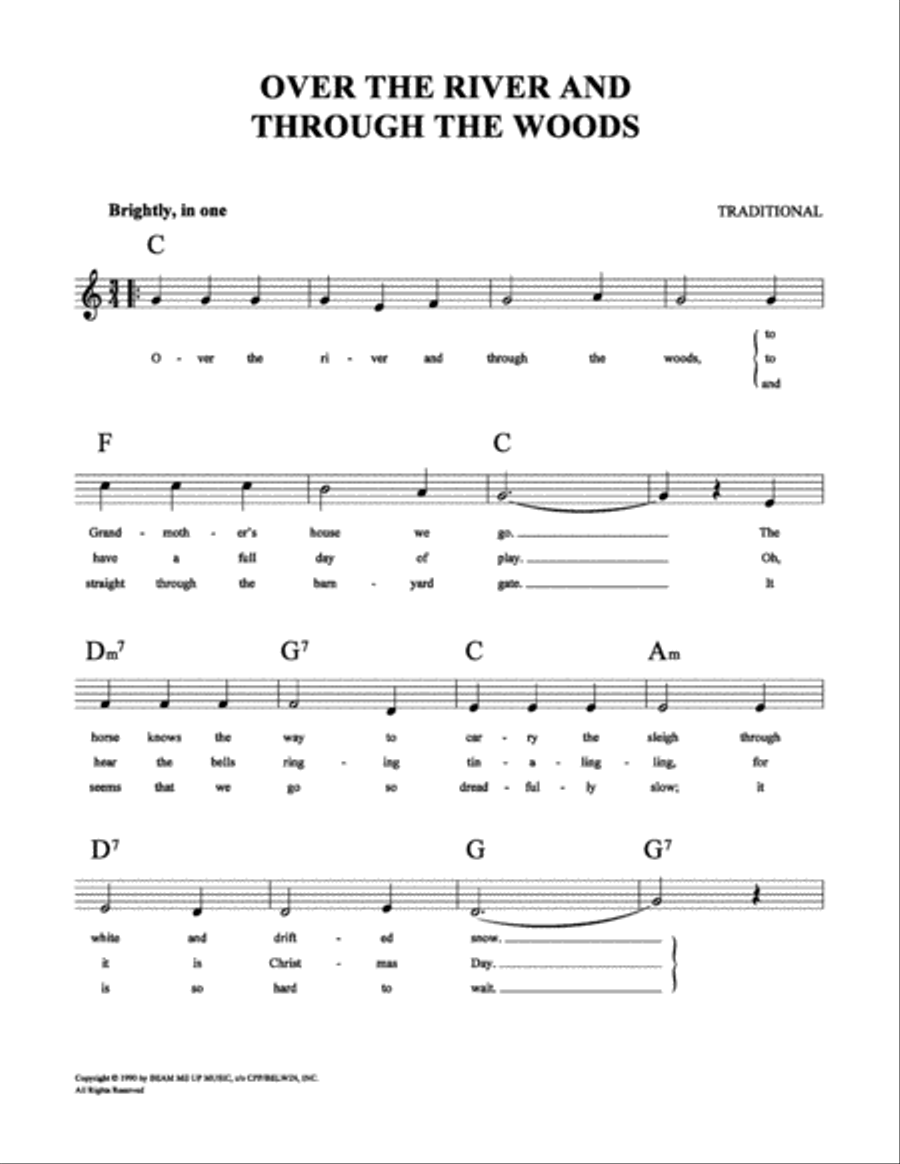 Over The River And Through The Woods School and Community scores gallery preview page 2