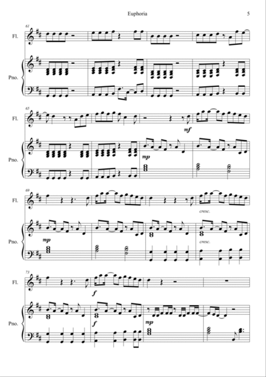 Euphoria Flute Solo scores gallery preview page 5