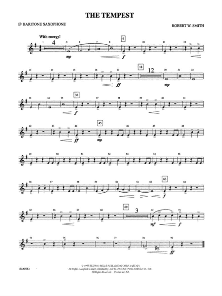 The Tempest E flat Baritone Saxophone by Robert W. Smith
