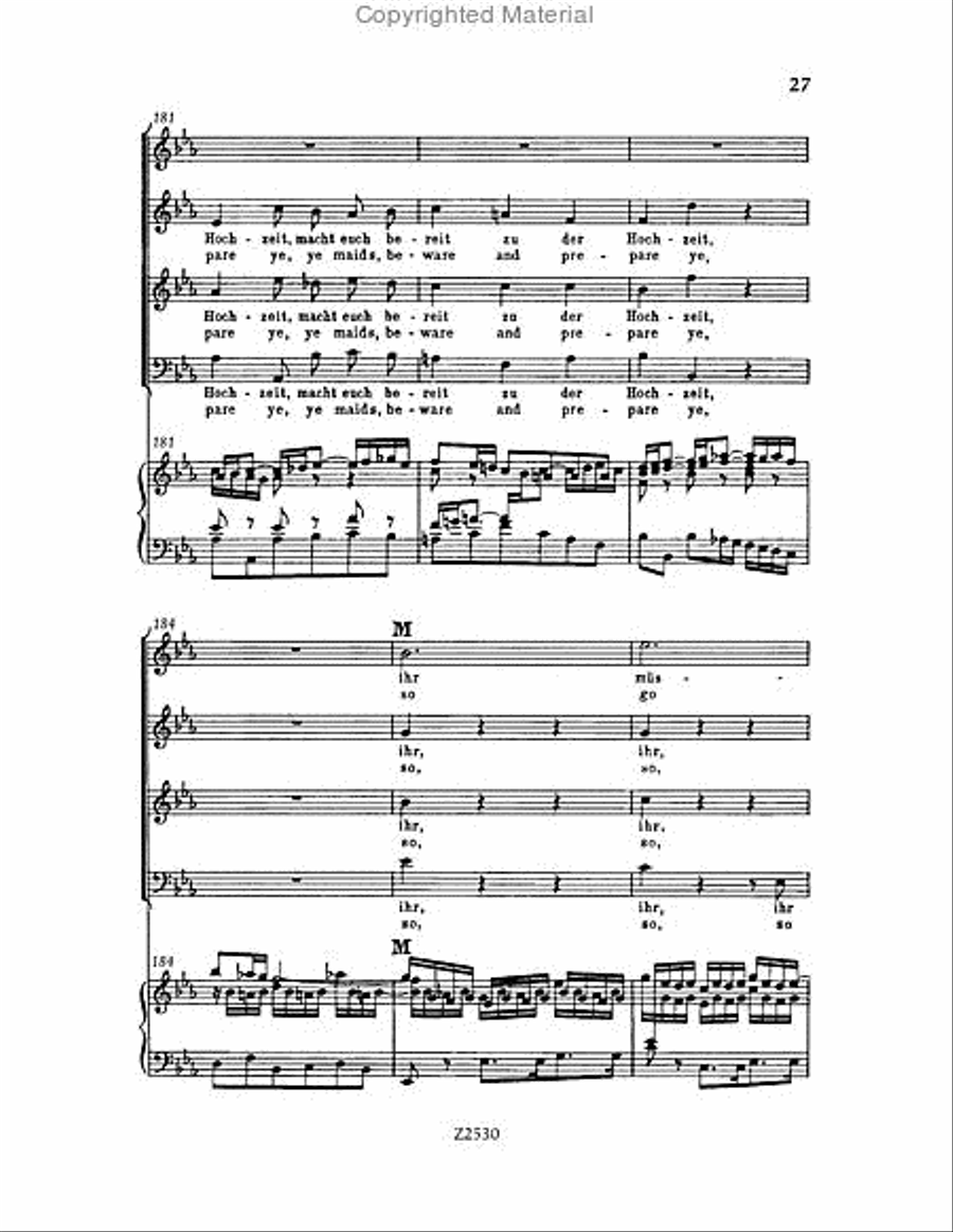 Wachet auf, ruft uns die Stimme, BWV 140 Choir scores gallery preview page 27