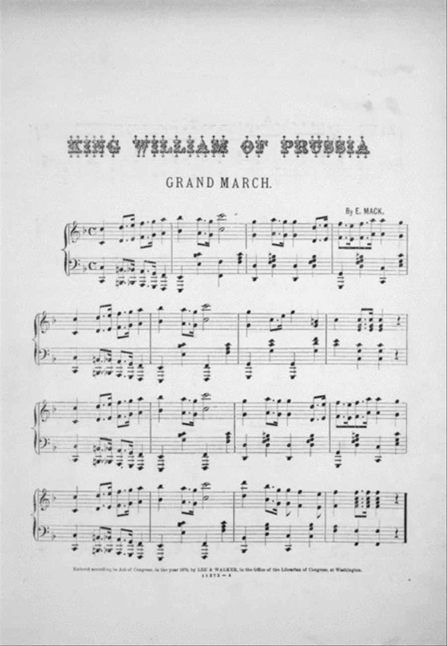 King William of Prussia; Grand Marc Piano Solo scores gallery preview page 2