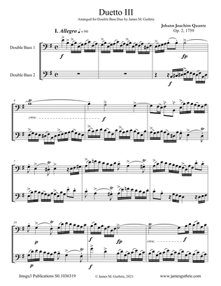 Quantz: Duetto Op. 2 No. 3 for Double Bass Duo