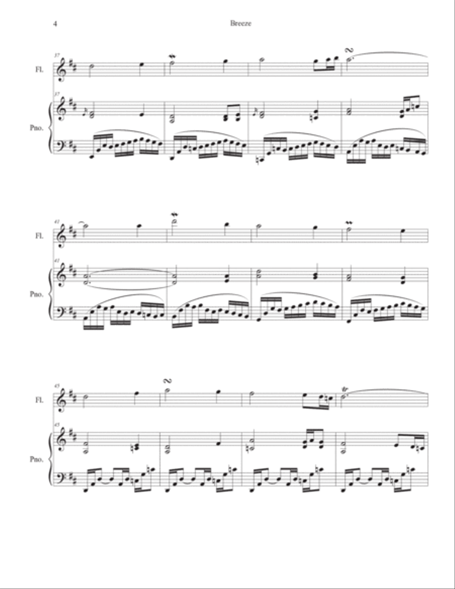 Breeze for Flute and Piano (2023) Chamber Music scores gallery preview page 4