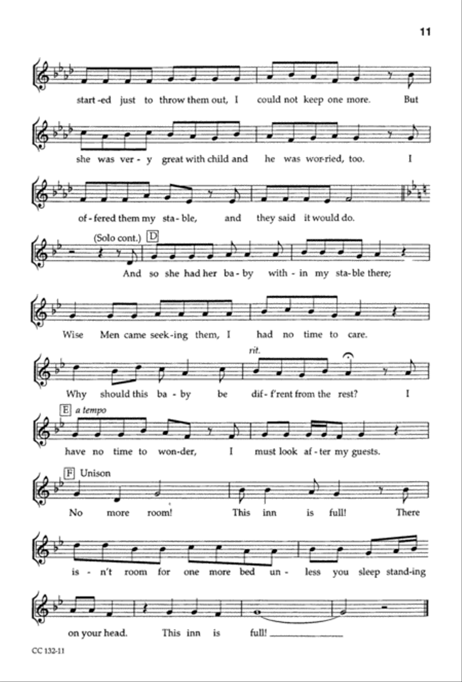 If I'd Been Around When Jesus Was Born - Singer's Ed Unison Choir scores gallery preview page 13