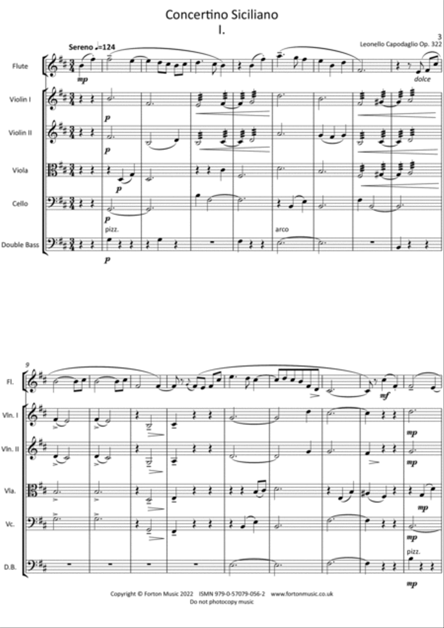 Concertino Siciliano Flute scores gallery preview page 3