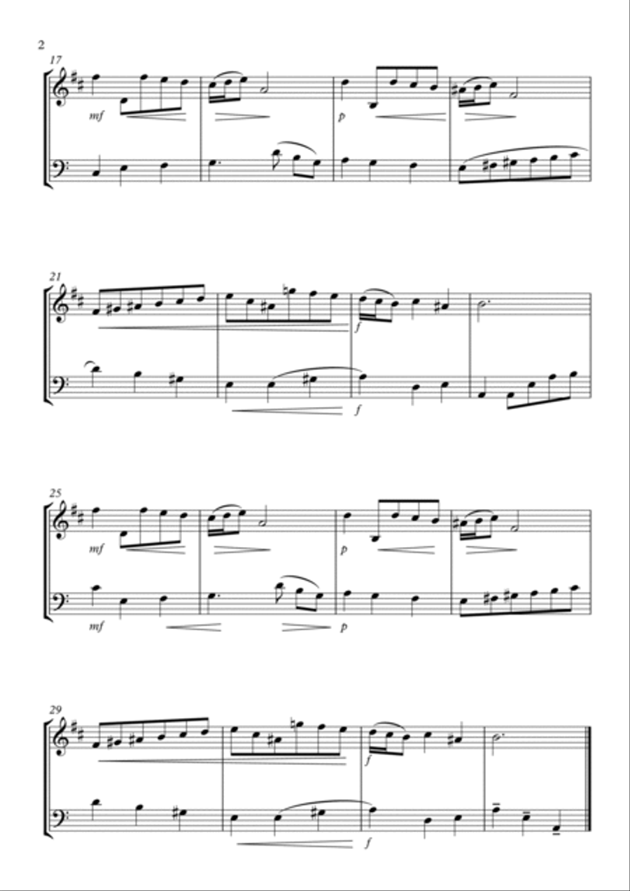 Minuet in D Minor Brass Duet scores gallery preview page 3