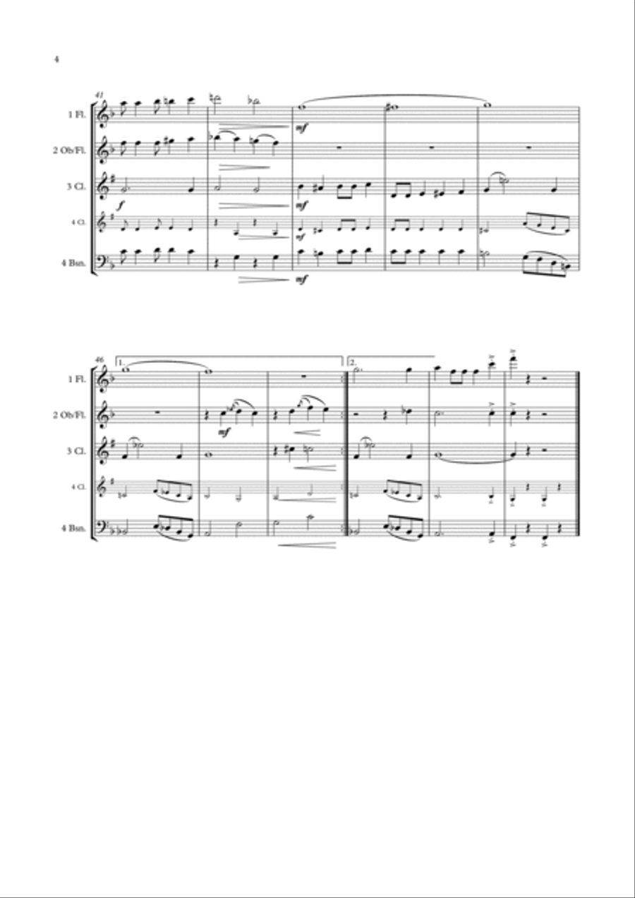 Sixteen Going On Seventeen Woodwind Quartet scores gallery preview page 5