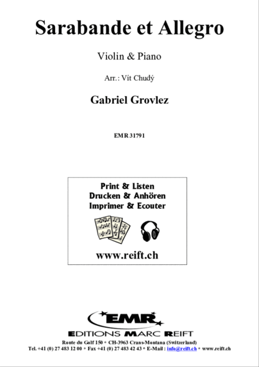 Sarabande et Allegro Violin Solo scores gallery preview page 2
