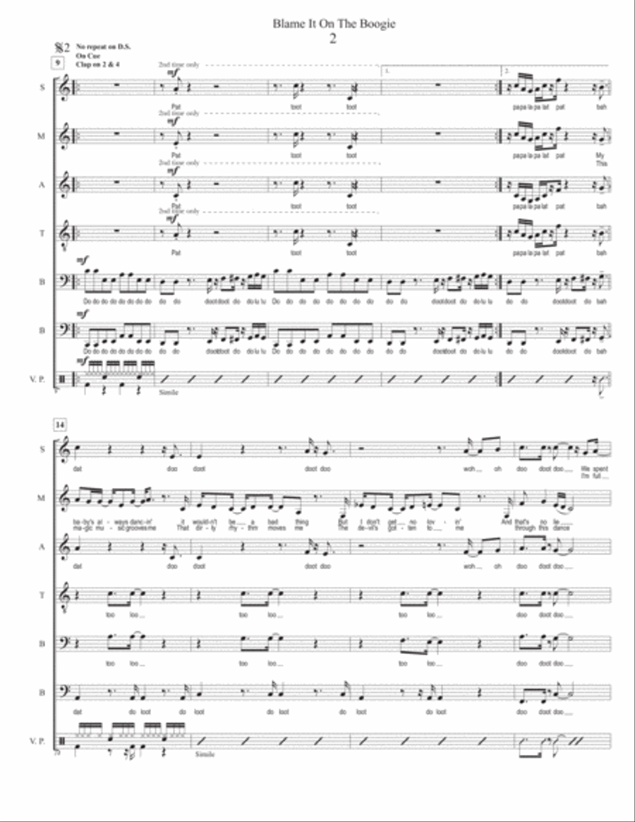 Blame It On The Boogie Divisi scores gallery preview page 2