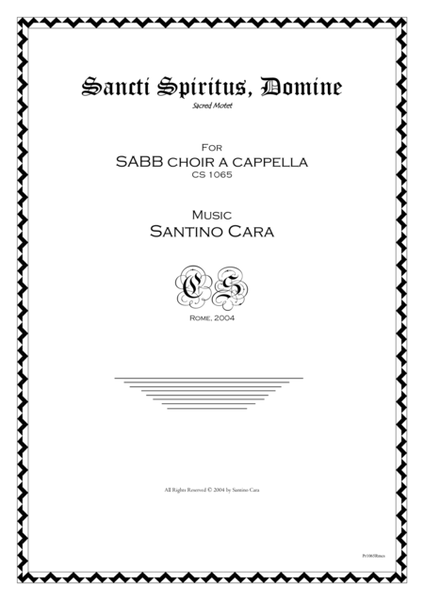 Sancti Spiritus, Domine - Motet for SABB choir a cappella image number null