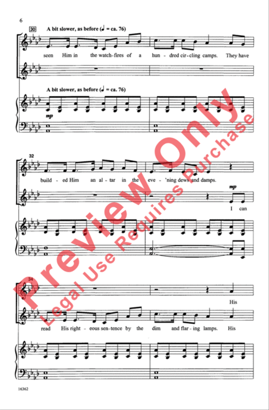 Battle Hymn of the Republic 2-Part scores gallery preview page 6