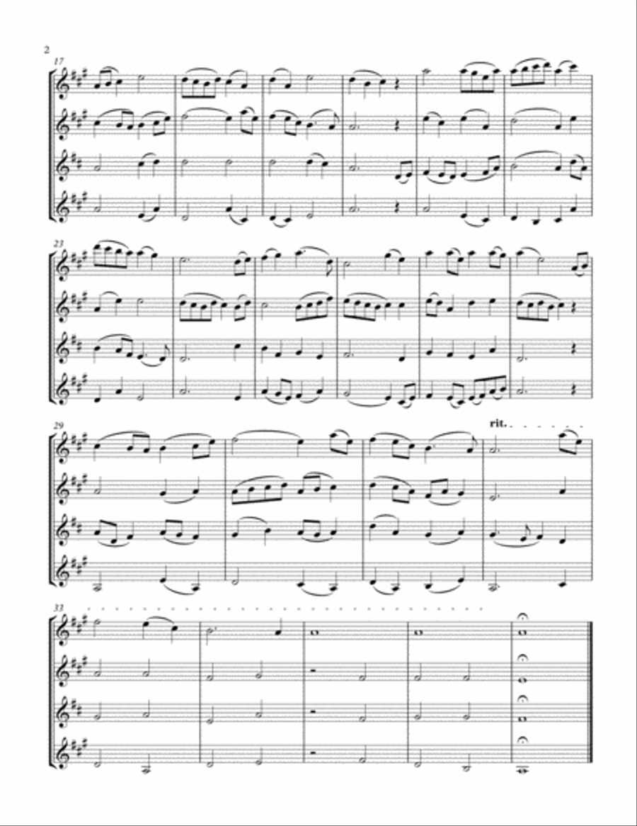 Salley Gardens (Sax Quartet AATB) Saxophone Quartet scores gallery preview page 2