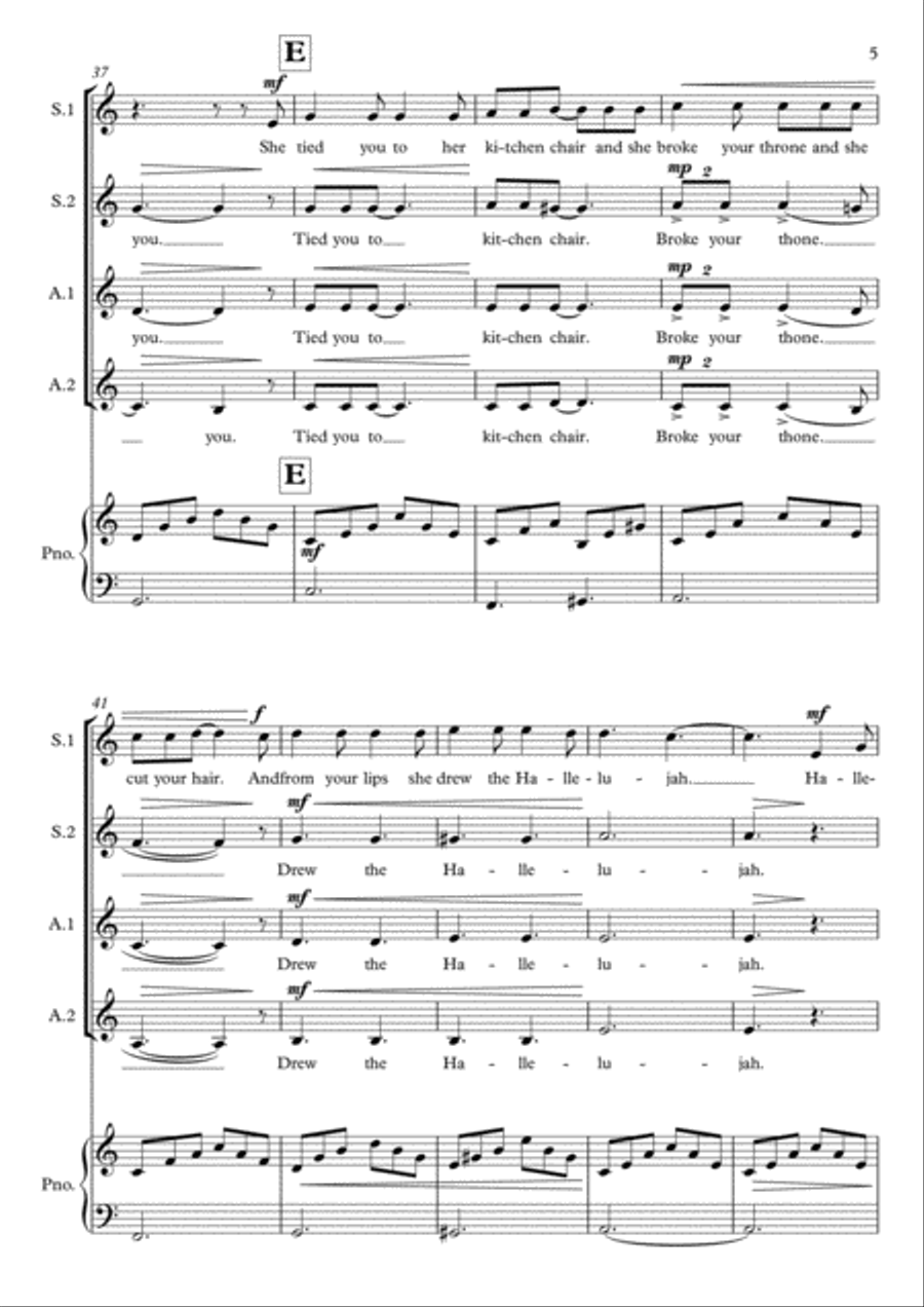 Hallelujah SSA scores gallery preview page 5